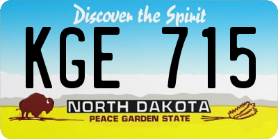 ND license plate KGE715