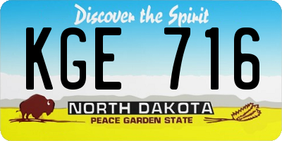 ND license plate KGE716