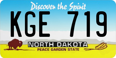 ND license plate KGE719