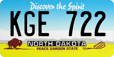 ND license plate KGE722