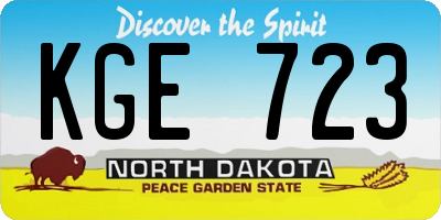 ND license plate KGE723