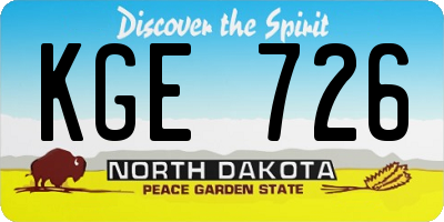 ND license plate KGE726