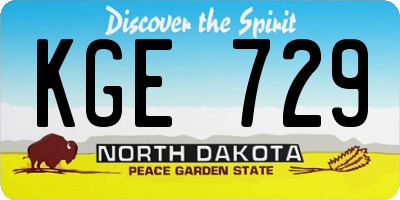 ND license plate KGE729