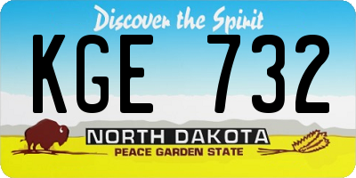ND license plate KGE732