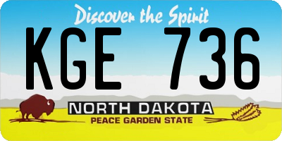 ND license plate KGE736