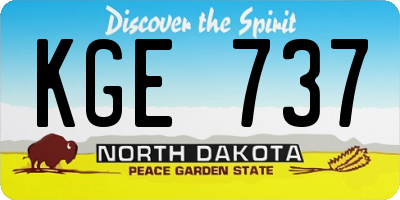 ND license plate KGE737
