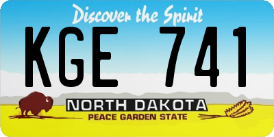 ND license plate KGE741