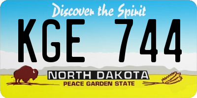 ND license plate KGE744