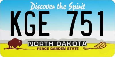 ND license plate KGE751