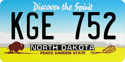 ND license plate KGE752