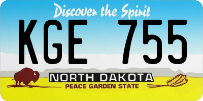 ND license plate KGE755
