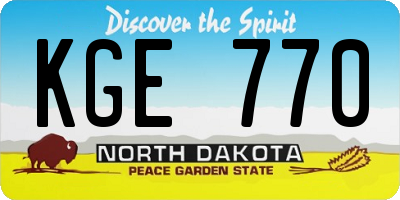 ND license plate KGE770