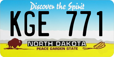 ND license plate KGE771
