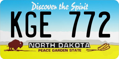 ND license plate KGE772
