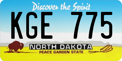 ND license plate KGE775