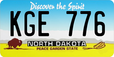 ND license plate KGE776