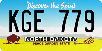 ND license plate KGE779