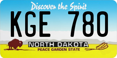 ND license plate KGE780