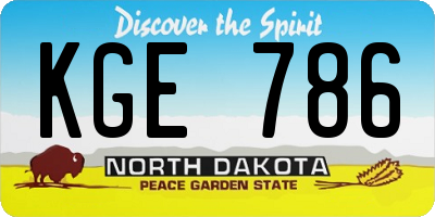 ND license plate KGE786