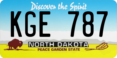 ND license plate KGE787
