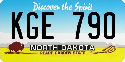 ND license plate KGE790