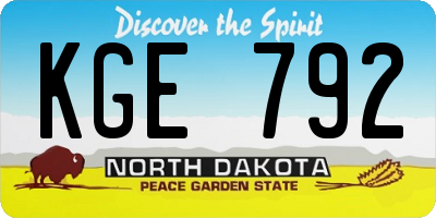 ND license plate KGE792