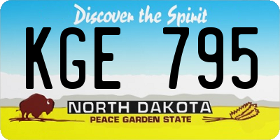 ND license plate KGE795