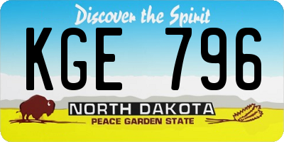 ND license plate KGE796