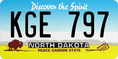 ND license plate KGE797
