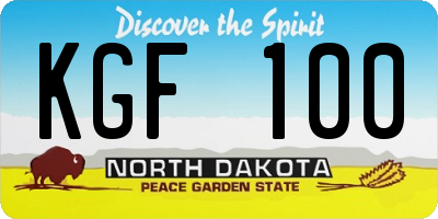 ND license plate KGF100
