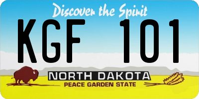 ND license plate KGF101
