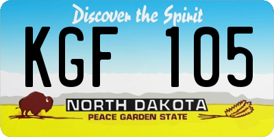 ND license plate KGF105