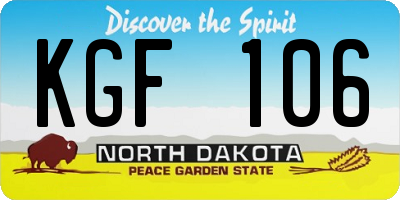 ND license plate KGF106