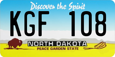 ND license plate KGF108