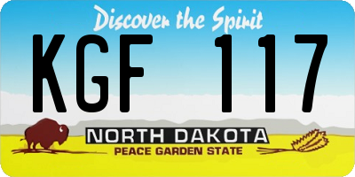 ND license plate KGF117