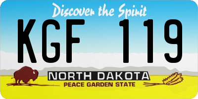 ND license plate KGF119
