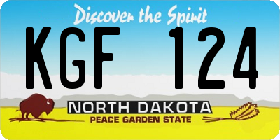 ND license plate KGF124