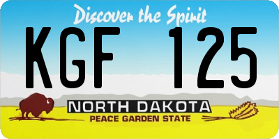 ND license plate KGF125