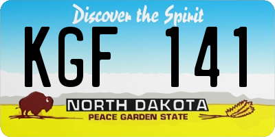 ND license plate KGF141