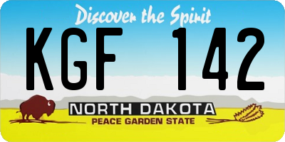 ND license plate KGF142