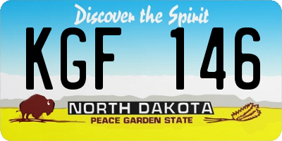 ND license plate KGF146