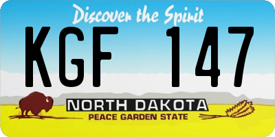ND license plate KGF147