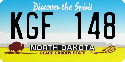 ND license plate KGF148