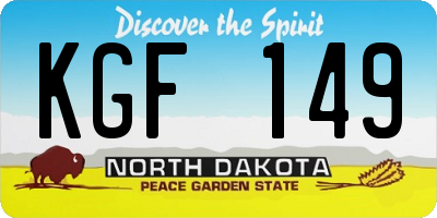 ND license plate KGF149