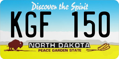 ND license plate KGF150