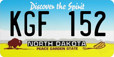 ND license plate KGF152