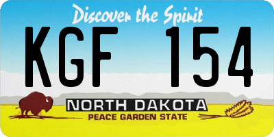 ND license plate KGF154
