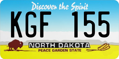 ND license plate KGF155