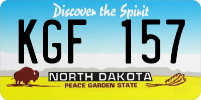 ND license plate KGF157