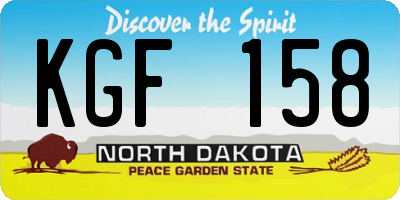ND license plate KGF158